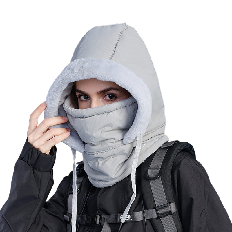 Cold Weather Thermal Balaclava Men Women Scarf Winter Windproof Hat Plush Neck Warmer Adjustable Ski Full Face Mask Outdoor Cap