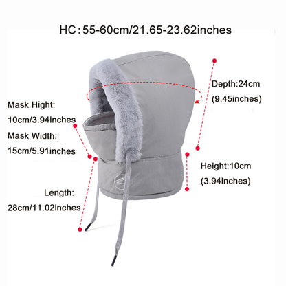 Cold Weather Thermal Balaclava Men Women Scarf Winter Windproof Hat Plush Neck Warmer Adjustable Ski Full Face Mask Outdoor Cap