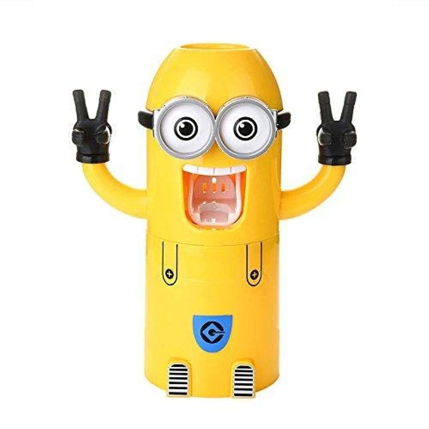 Minions Hands Free Toothpaste Automatic Toothpaste Dispenser - Toothbrush Holder Set for 2 Brushes