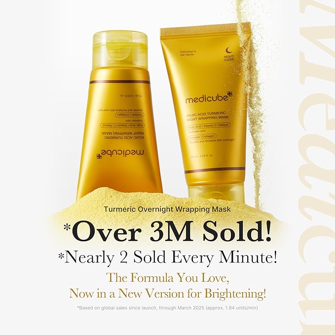 The 8-Hour Glass Skin Builder: Medicube Turmeric & Collagen Wrapping Mask